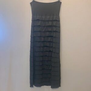 Studio M Grey Shutter Pleated Jersey Layered Strapless Dress or Skirt